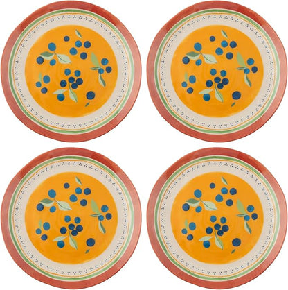Karma, 8.75 inches Melamine Salad Plates Set of 4, Reusable Dishwasher Safe by KarmaGifts
