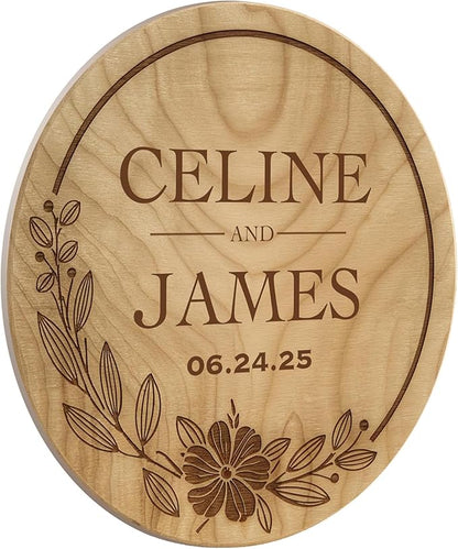 100 Pack Personalized Wedding Coasters, Custom Cardboard Coasters for Drinks with Photo Print and Text, Keepsake Wedding Favors and Gifts for Couples, 3.95" Round (Design 4)
