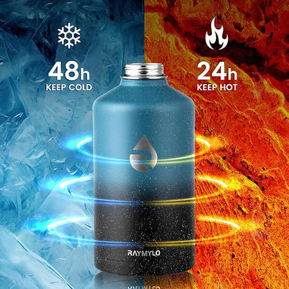 RAYMYLO One Gallon Water Bottle Insulated 128 oz, Stainless Steel | Triple - Image 3