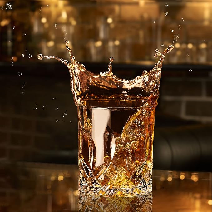 OPAYLY Whiskey Glasses Set of 4, Rocks Glasses, 10 oz Old Fashioned Tumblers - Image 5
