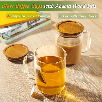DRASTAR Glass Coffee Mugs, 20 oz Clear Coffee Cups, Coffee Mug - Image 4