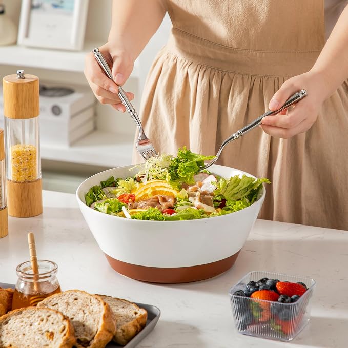MALACASA Serving Bowls, 105oz Large Salad Bowls - Image 5