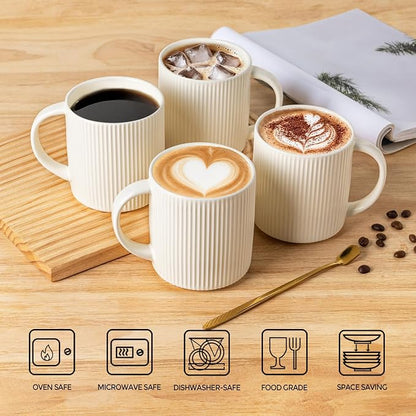 theterra Ceramic Coffee Mugs Set of 6, 14.2 oz Coffee Cups - Image 4