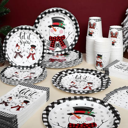 Funnymoom 250 Pcs Winter Snowman Party Decorations - Image 5