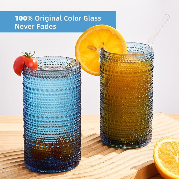 16oz Hobnail Drinking Glasses, juice and bar use - Image 6