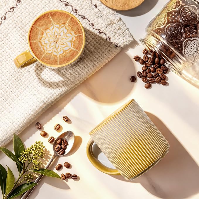theterra Ceramic Coffee Mugs Set of 6, 14.2 oz Coffee Cups - Image 2