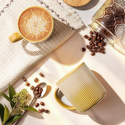 theterra Ceramic Coffee Mugs Set of 6, 14.2 oz Coffee Cups - Image 2
