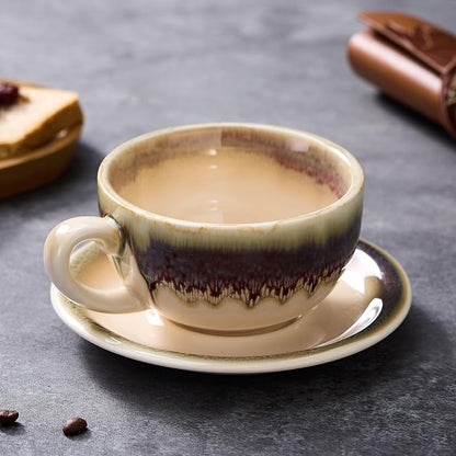 Coffeezone Vintage Design 12 oz Ceramic Latte Art Cappuccino Barista Cup - Image 6