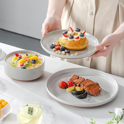 MALACASA Plates and Bowls Sets, 18 Pieces Modern Ceramic Dinnerware Set - Image 6