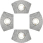 SHACOS Small Round Table Placemats Set of 4 Wedge Placemats Heat Resistant Woven Vinyl Table Mats Wipe Clean (4, Silver Gray)