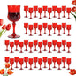 48Pack Plastic Wine Glasses, 7oz Vintage Goblets by LEYIQU