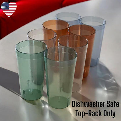 Oojami Set of 16 Plastic Tumblers, 20-Ounce Reusable Cups, BPA-Free & - Image 2