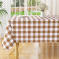 misaya Rectangle Waterproof Vinyl Table Cloth, Buffalo Flannel Backed Tablecloth, Wipeable Plastic Table Cover for Dinner, Kitchen, Outdoor (60" x 102", Brown and White)