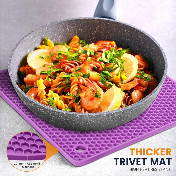 Silicone Trivet Mats 4 Heat Resistant Pot Holders Multipurpose Non-Slip Hot Pads - Image 4