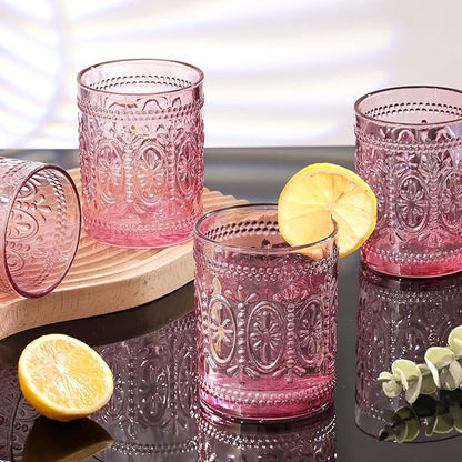 Darlion Vintage Glassware, 10oz Pink Glass Cups | Food Grade Glass, Lead-Free - Image 7