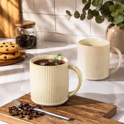 theterra Ceramic Coffee Mugs Set of 4, 14.2 oz Coffee Cups - Image 5