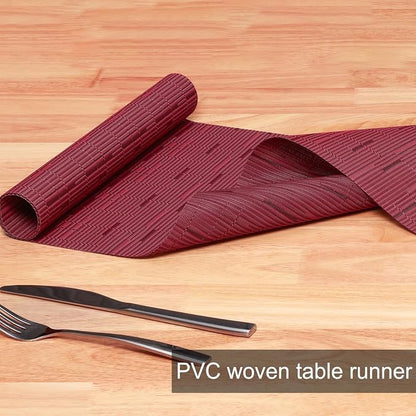 Table Runner 55 Inches Long, Vinyl Woven Heatproof Table Runners | Washable - Image 2