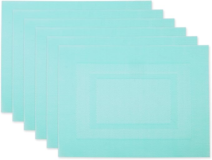 DII PVC Tabletop Collection Woven Indoor/Outdoor, Placemat Set, 6 Piece by DII