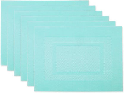 DII PVC Tabletop Collection Woven Indoor/Outdoor, Placemat Set, 6 Piece by DII