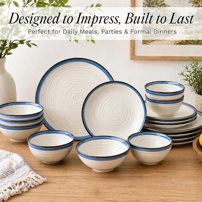 Sango Siterra Santorini 16-Piece Stoneware Dinnerware Set - Image 6