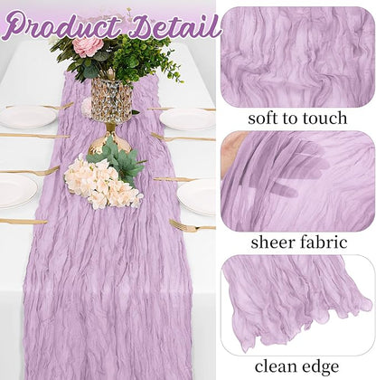 16 Pack Lavender Cheesecloth Table Runners 20x120 Inch Gauze Table Runner - Image 3