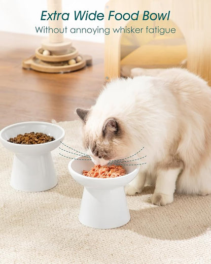 vancasso Elevated Cat Food Bowls 2-Pack, 6.2" Wide Shallow Cat Feeding Bowl - Image 4