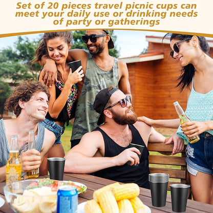 Mimorou 20 Pack 12 oz Stainless Steel Pint Cups Metal Cups Unbreakable Drinking - Image 6