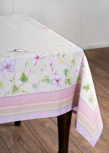 Maison d' Hermine Table Cloth Square Table 100% Cotton 54 x 54 Inches Tablecloth Reusable Decorative for Dining Room Farmhouse Home Valentines Day Decorations Spring Summer - Magnolia Mornings