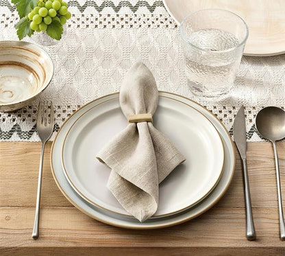 Macrame Side Trim Boho Woven Table Runner, Moss 12x90 Inch | Crochet Hollow - Image 2
