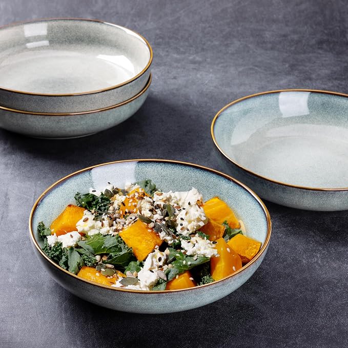 AmorArc 8.5’’ Ceramic Pasta Bowls Set of 6, 36oz Large Stoneware Bowls Set | - Image 5