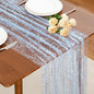 SiinvdaBZX 4 Pcs Light Blue Sheer Tulle Table Runner 120 Inch/10 Ft Long | by SiinvdaBZX