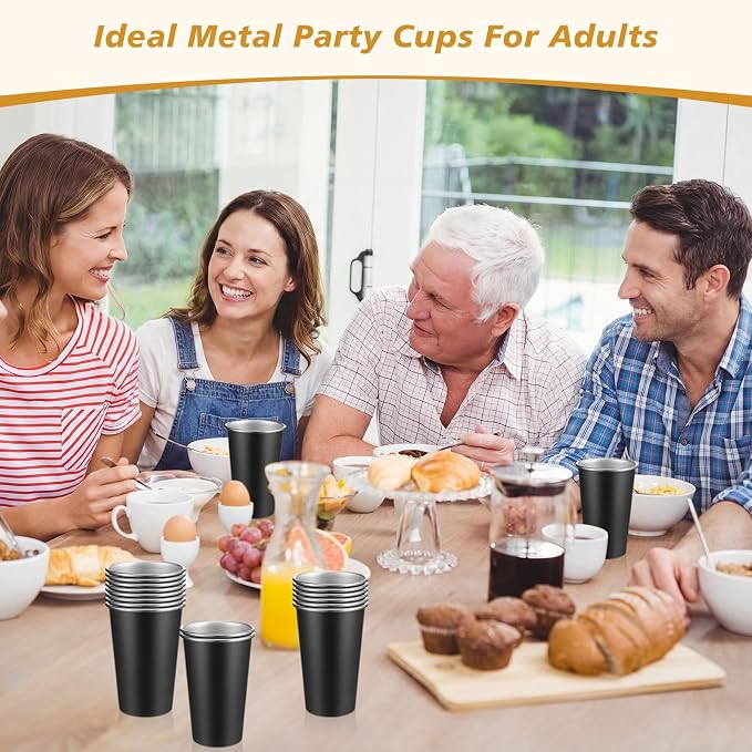 Mimorou 20 Pack 20 oz Stainless Steel Pint Cups Metal Cups Unbreakable Drinking - Image 6