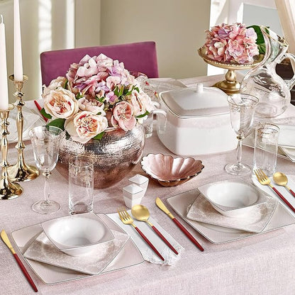 VANVRO Matte Red Gold Silverware Set, 20-Piece Stainless Steel Flatware Set - Image 6