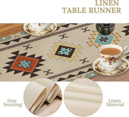 Aztec Southwest Table Runner, Ethnic Style Design Geometric Table Runners - Image 6