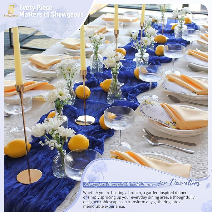 Showgeous 30 Pack Royal Blue Cheesecloth Table Runner, 17 x 108 Inches | Boho - Image 8
