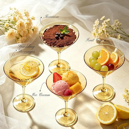Plastic Martini Glasses Set of 12, 9 oz Gold Cocktail Cups | Unbreakable - Image 3