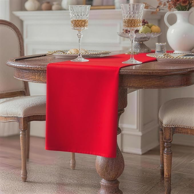 Red Table Runner, Waterproof Washable Runners 36 Inches Long | Reusable 12x36 - Image 2