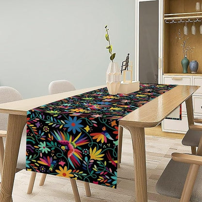 Mexican Fiesta Table Runner Abstract Pattern Cinco De Mayo Dia De Los Muertos - Image 4