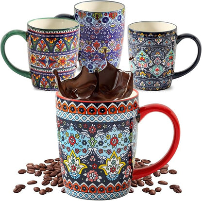 HASENSE Coffee Mugs, 15 OZ Coffee Cups Ceramic Set of 4 by Hasense