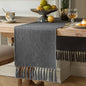 Graphite Grey Table Runners 90 Inches Long, Burlap Linen Style Rustic Farmhouse by ZEEMARTONLINE