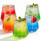 N9R 24PCS Plastic Wine Glasses Disposable, 14 oz Gold Rim Cocktail Spritz | by N9RTABLEWARE