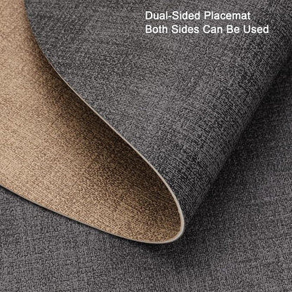 Faux Leather Placemats Set of 4, Dual Sided - Image 2