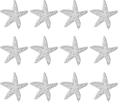 12-Pack Elegant Metal Napkin Rings - Starfish Coastal Table Decor for Dinner Parties Banquet Weddings Family Gatherings Decorative Table Settings Gift (Silver) - ALPHA Living HOME