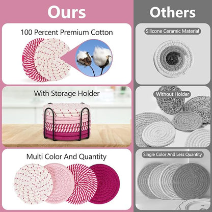 Coasters for Drinks Absorbent, Coasters Set of 4 - Image 3