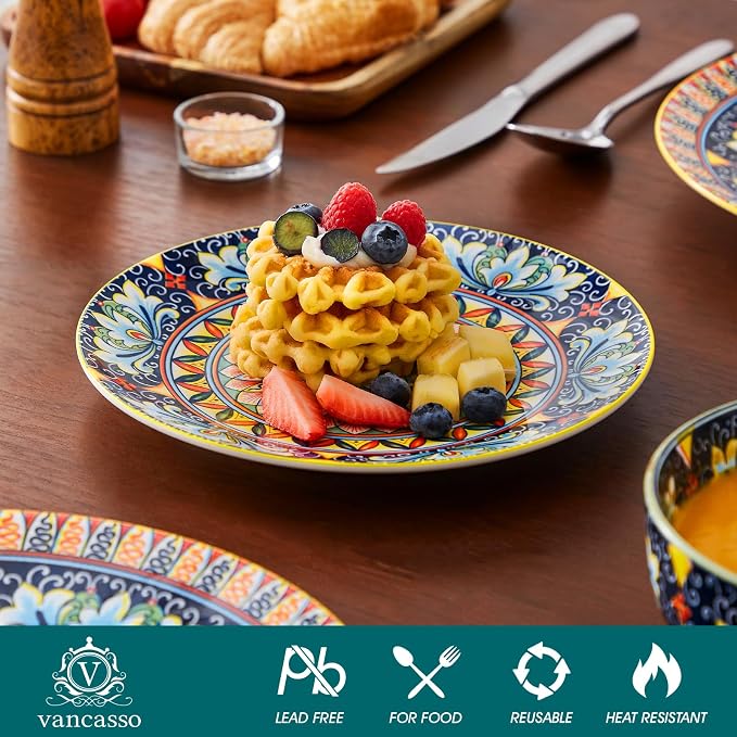 vancasso 12 Pieces Dinnerware Sets, Porcelain Dishes Set - Image 3