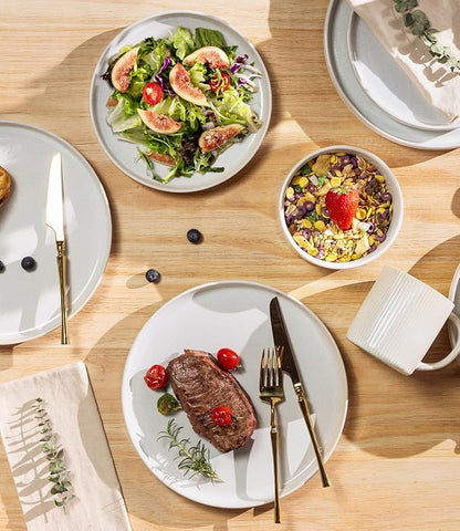 Ceramic Dinnerware Set for 6, 18-Piece Plates and Bowls Set | Lightweight - Image 3