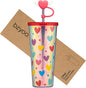 bzyoo 24 oz SIP Tumbler with Heart-Shaped w/Wing Straw Cap Cover – Cute Heart by bzyoo
