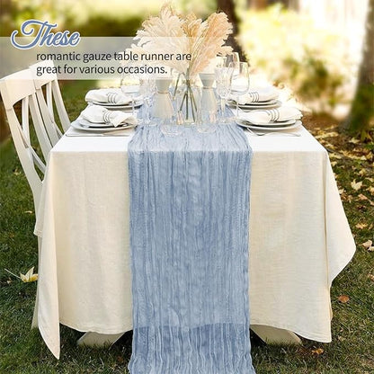 12 Pack Dusty Blue Cheesecloth Table Runner 10Ft, Gauze Table Runners 21.5 x - Image 7