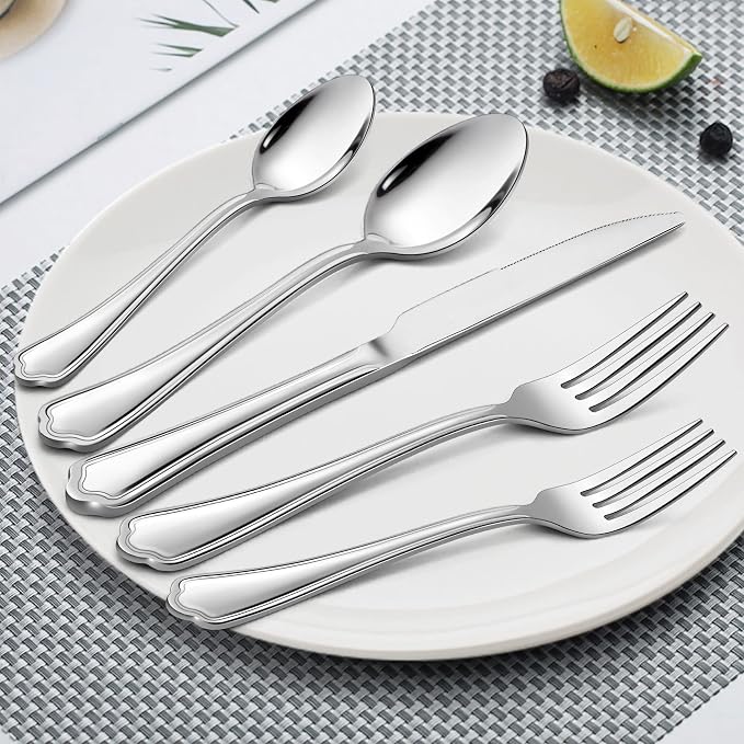 LIANYU 10-Piece Silverware Set for 2, Stainless Steel Flatware Cutlery Set - Image 6
