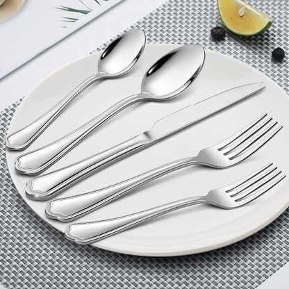 LIANYU 30-Piece Silverware Set for 6, Stainless Steel Flatware Cutlery | Eating - Image 6